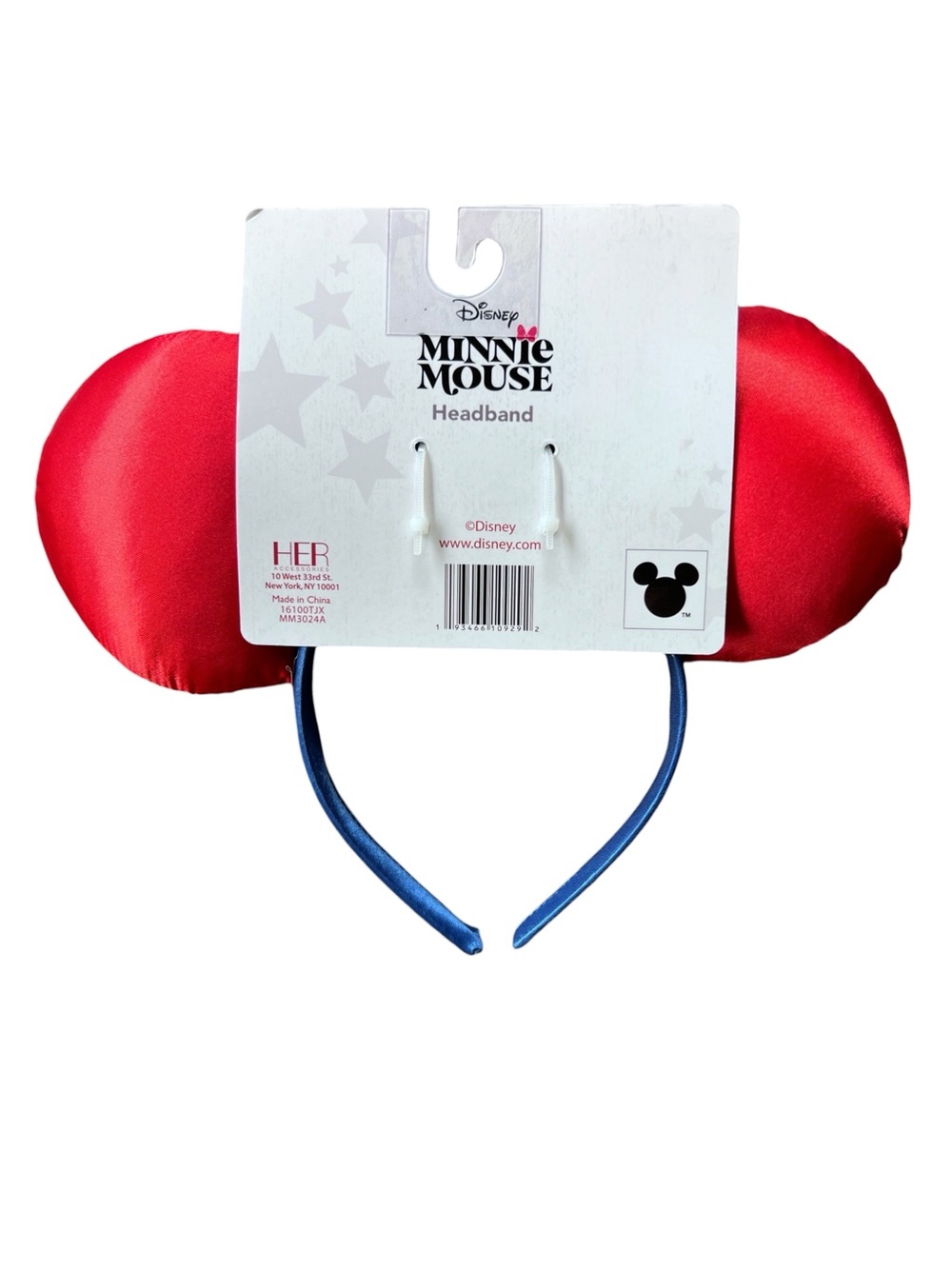 Disney Minnie Mickey Ears Stars Americana July 4th Red White Blue Headband NWT - Picture 4 of 4